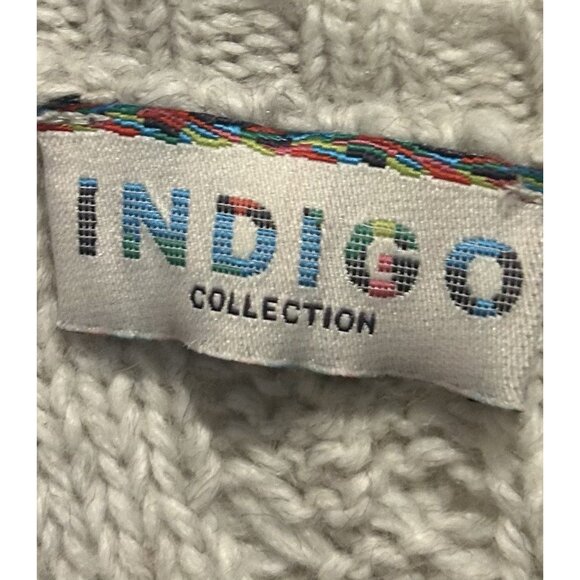 M&S Collection Beige Wool Blend Cable Knit Bobble Sweater Womens Size 6 Medium - Picture 2 of 14